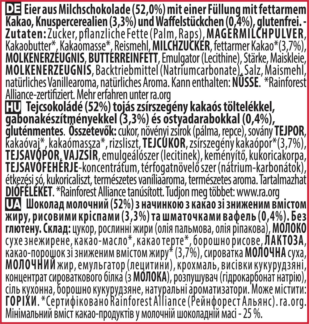 NESTLÉ Mini Eggs, petits œufs en chocolat au lait fourrés crémeux et morceaux croquants, 1 paquet (1 x 89g)