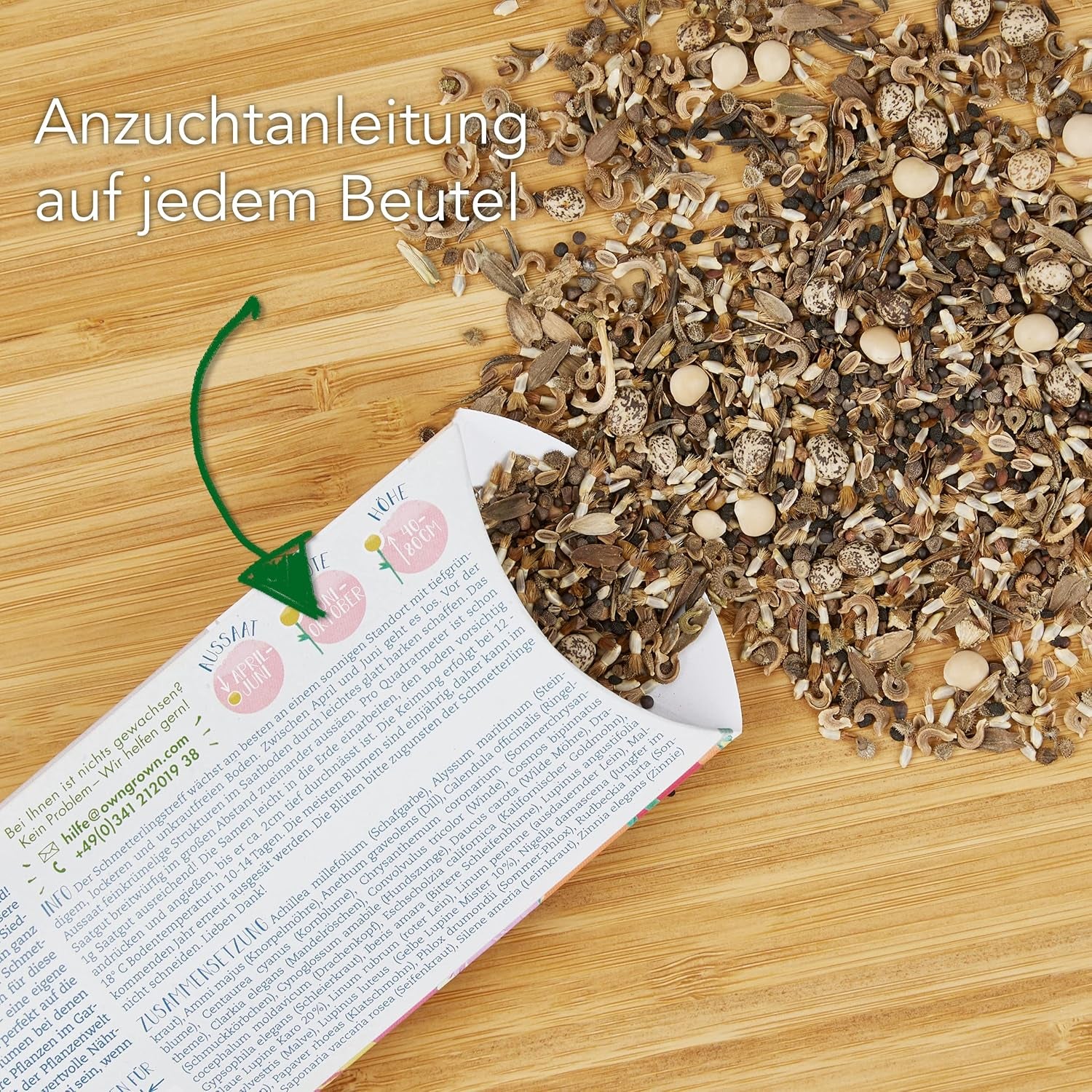 Mélange de fleurs Butterfly Meeting : 100 g de graines de fleurs de papillon de qualité supérieure – Graines d'abeilles respectueuses des insectes, graines de fleurs vivaces et annuelles pour les prairies – Graines de fleurs sauvages de OwnGrown