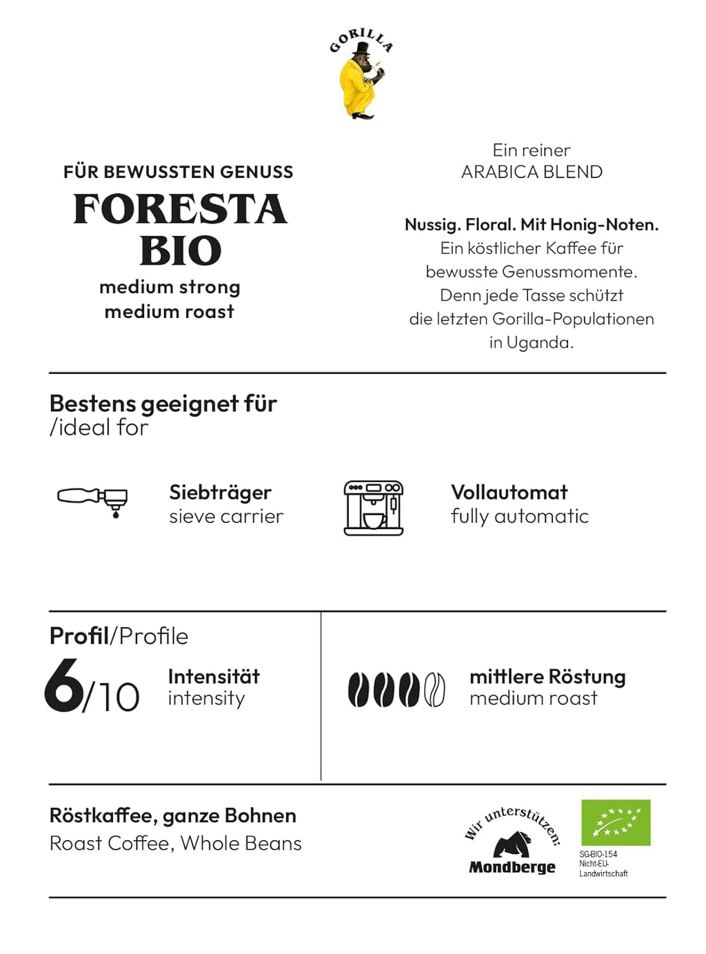 Joerges Foresta Coffee 1X 1000G boabe integrale prăjite Cafea Naty Shop
