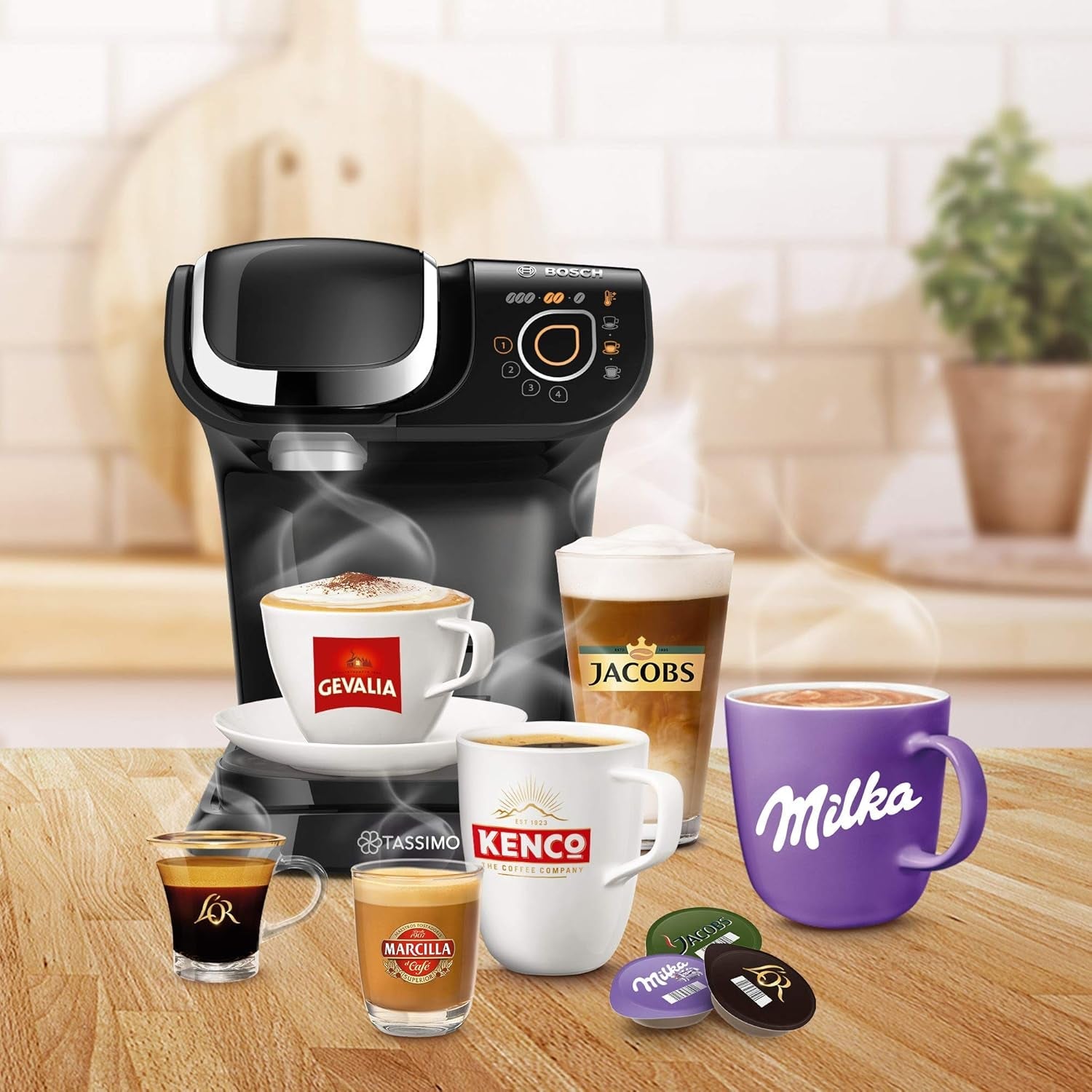 Tassimo My Way Machine à expresso avec 2 capsules TAS6502 avec filtre à eau, plus de 70 boissons, personnalisation des boissons, variété de café, préparation facile, 1500 W, noir