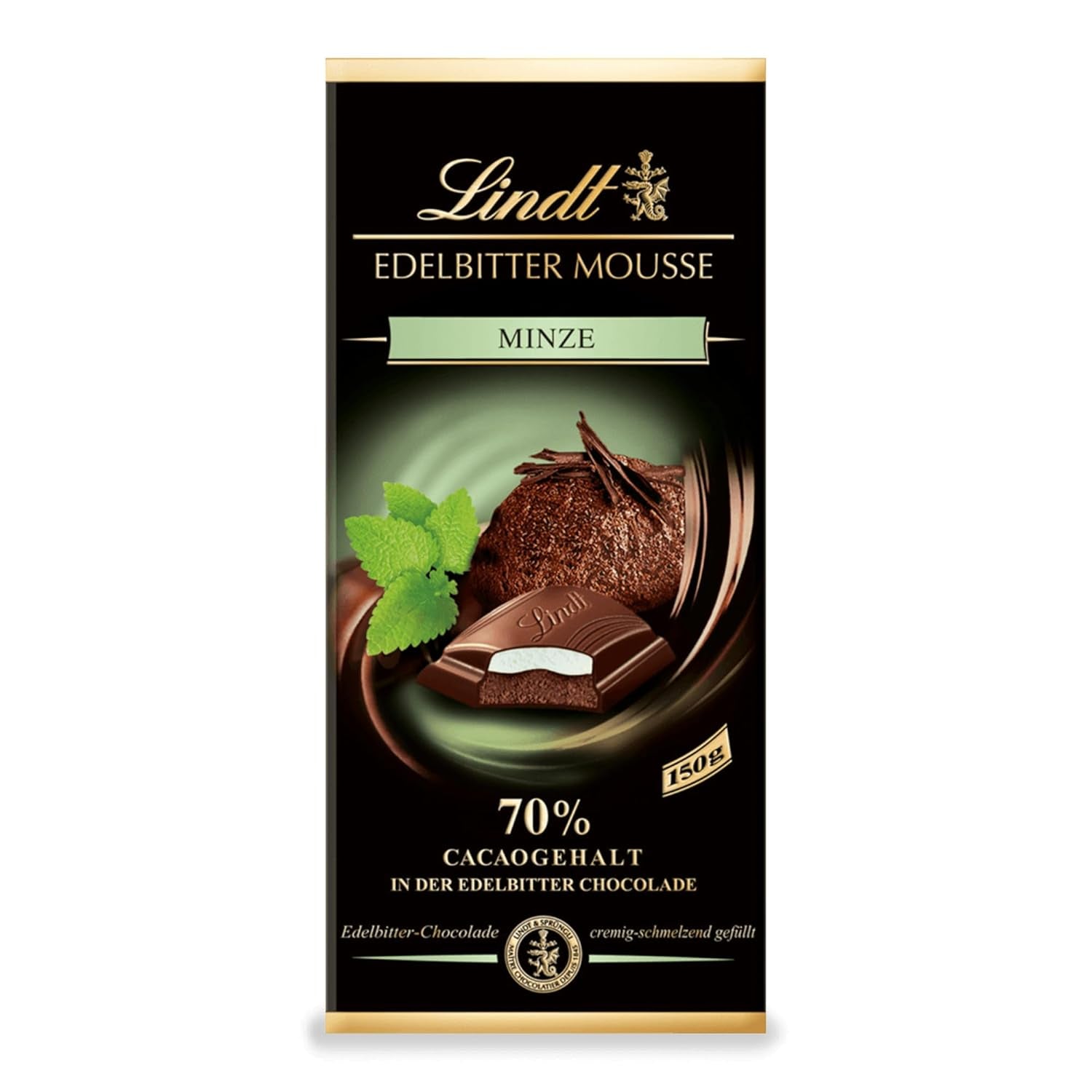 Mousse au chocolat noir Lindt avec piment et cerises | Barre 150g | Avec 70% de cacao et garniture de mousse au chocolat noir et piment cerise | Barre de chocolat | Chocolat noir