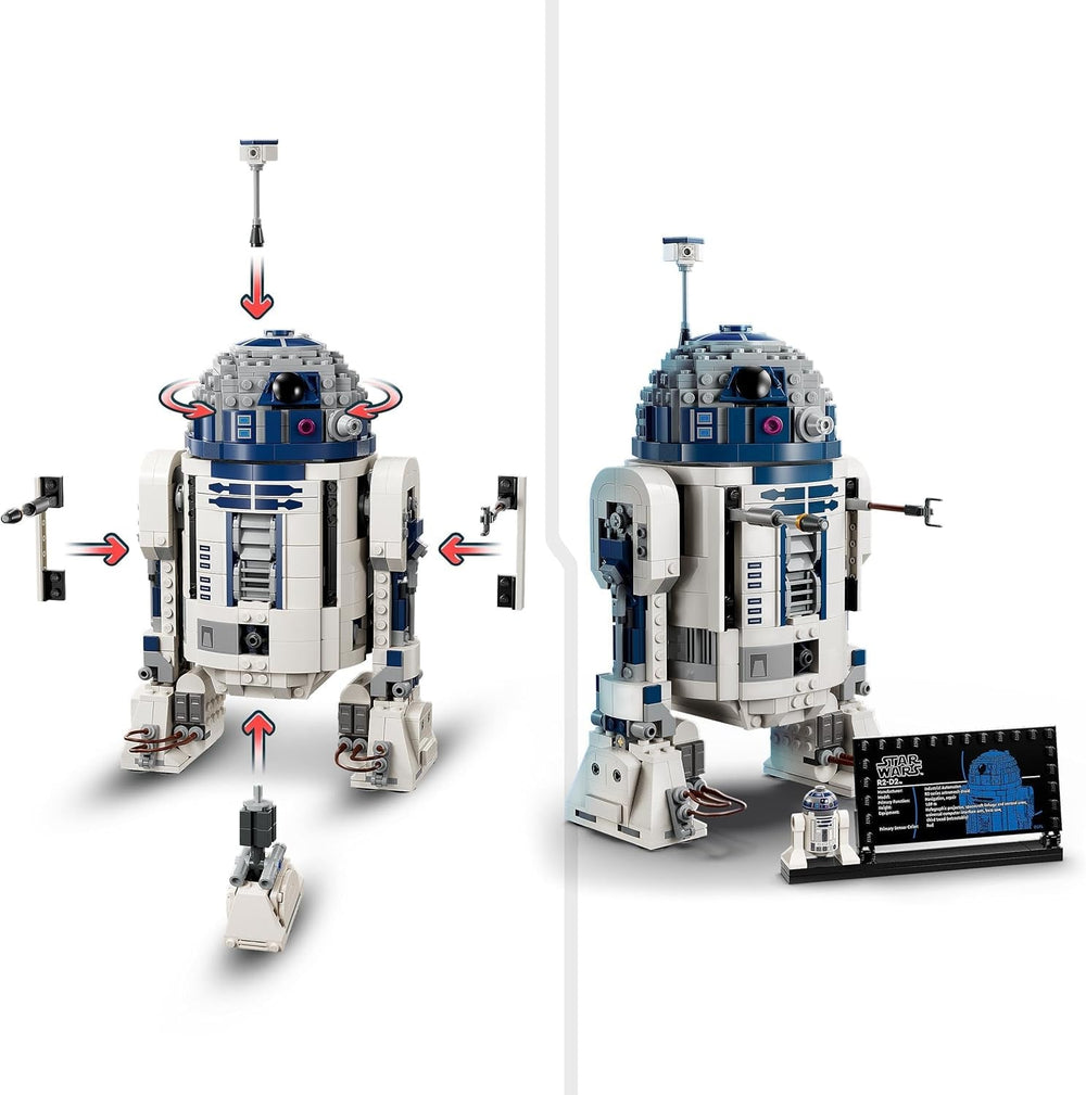 LEGO Star Wars R2-D2 Ensemble de modèles pour enfants, garçons et filles, figurine de droïde à construire avec figurine du 25e anniversaire de Dark Malek et plaque de décoration, idée cadeau de collection 75379 Ensembles de construction Besuche den LEGO-Store