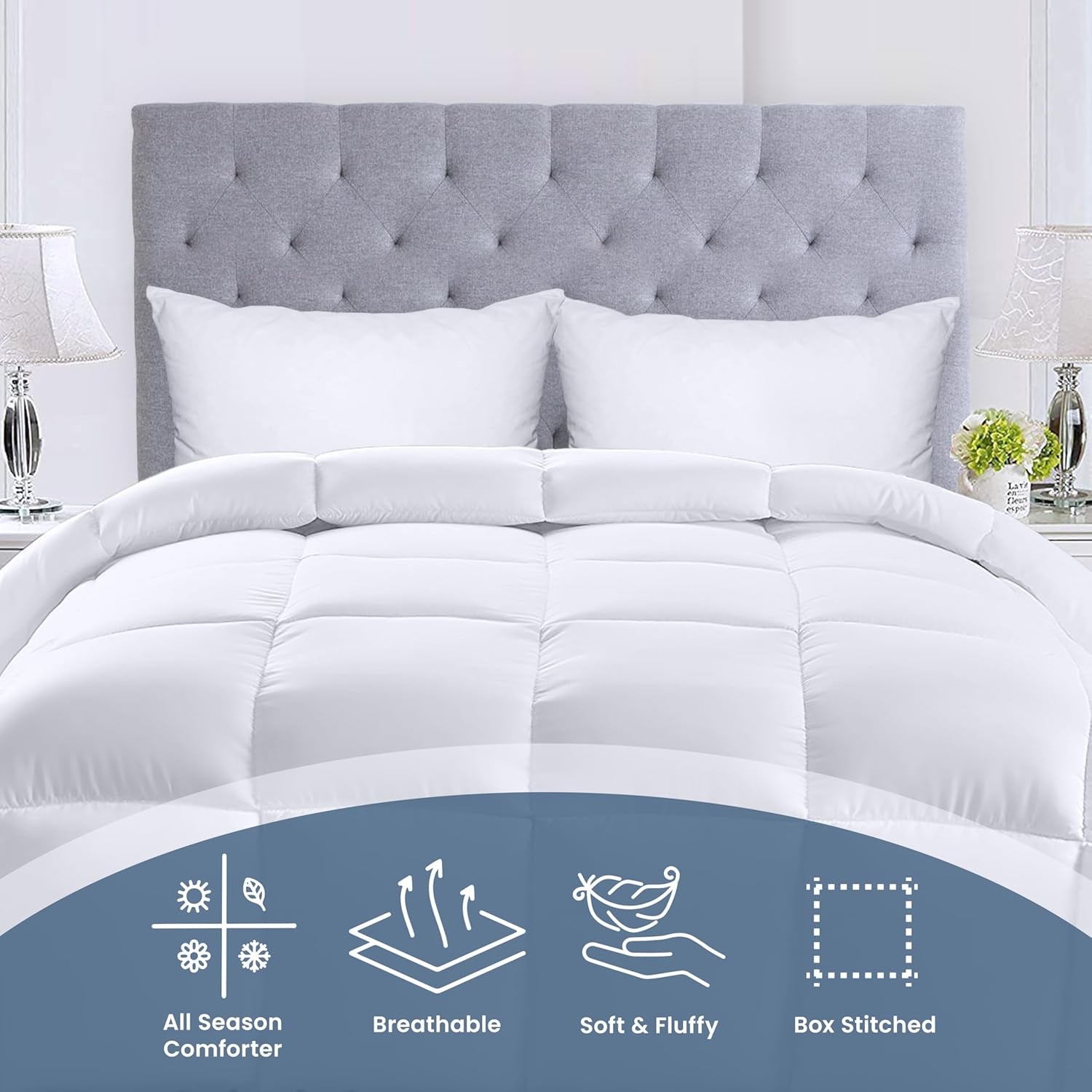 Utopia Literie FBA_B01JPECQF8 Couette double, blanc, polyester, double Couettes et couettes Naty Shop