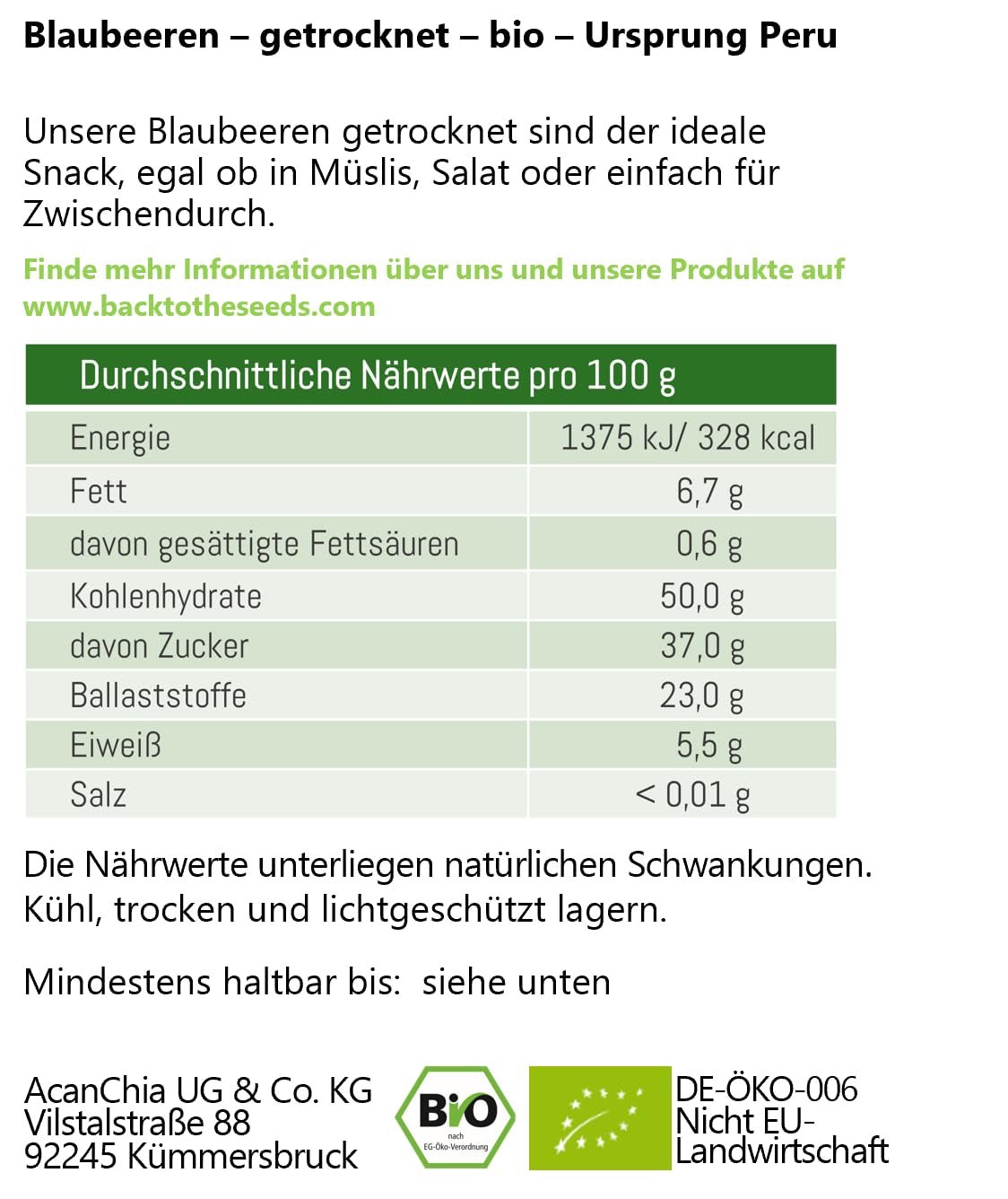 Canneberges séchées biologiques, sans sucre ajouté, 200 g du Pérou, sans additifs et produits déshydratés de qualité crue Naty Shop