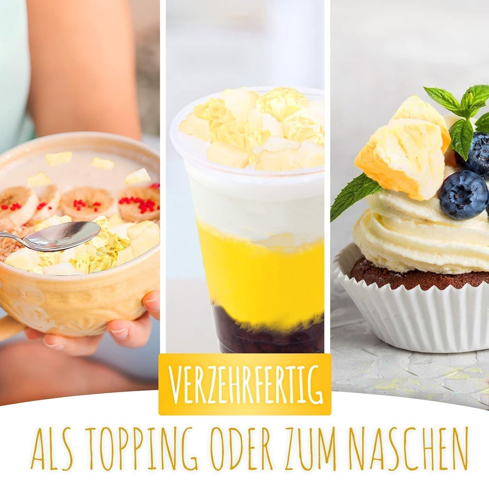 Ananas lyophilisé 250g, gros morceaux, fruits lyophilisés en tranches, non sucrés, morceaux d'ananas fruités, ananas séchés Produits déshydratés Naty Shop