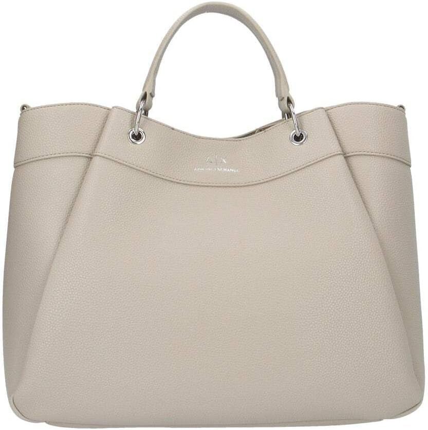 Armani Exchange Essential pour Femme, Vague, Argent Imprimé Logo Shopping L Sacs Femme Naty Shop Pisco