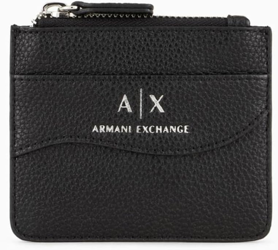 Armani Exchange Femeii mici Snap Credit cu curea de călătorie accesoriu-Envelope titular de card, negru Portofel Femei Naty Shop Negru O mărime se potrivește tuturor