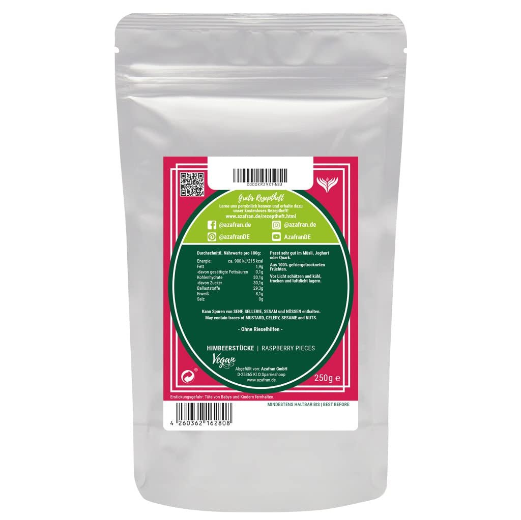 Framboise Azafran - morceaux de framboise lyophilisés 250g Produits déshydratés Naty Shop