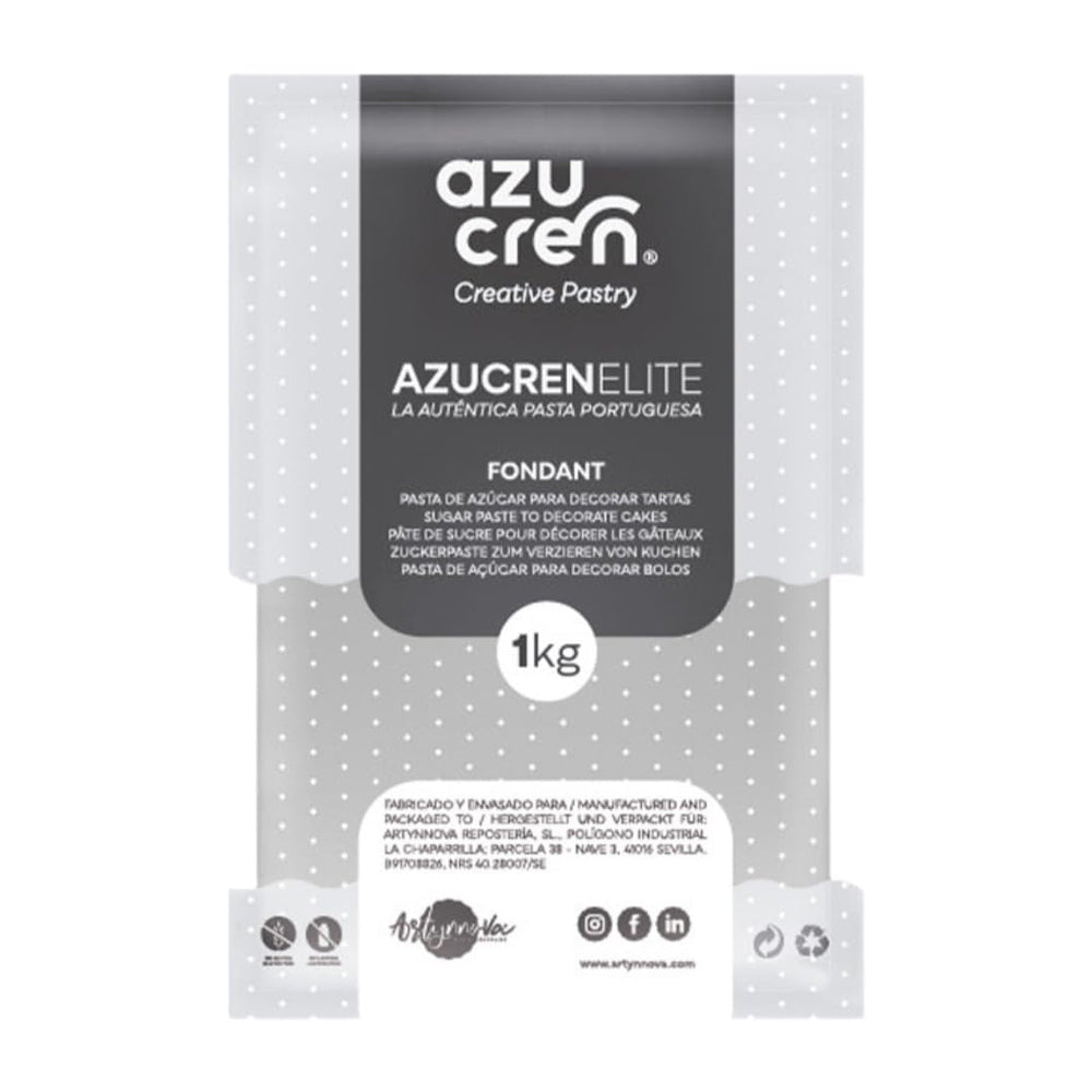 Azucren, Rouleau Fondant, Fondant en Rouleau Gris, Facile à Utiliser, Lisse, Flexible, Doux et Pliable, Parfait pour la Décoration de Gâteaux, Halal, Casher, Sans Gluten, Arôme Citron (250G) Naty Shop Pâte à Sucre 1kg