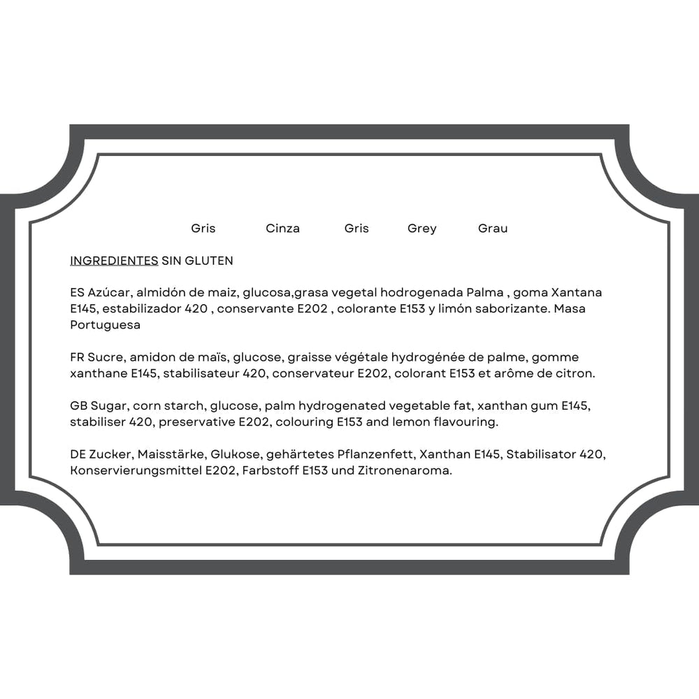 Azucren, Rouleau Fondant, Rouleau Fondant Gris, Facile à Utiliser, Lisse, Flexible, Doux et Pliable, Parfait pour la Décoration de Gâteaux, Halal, Casher, Sans Gluten, Arôme Citron (250G) Pâte à Sucre Naty Shop