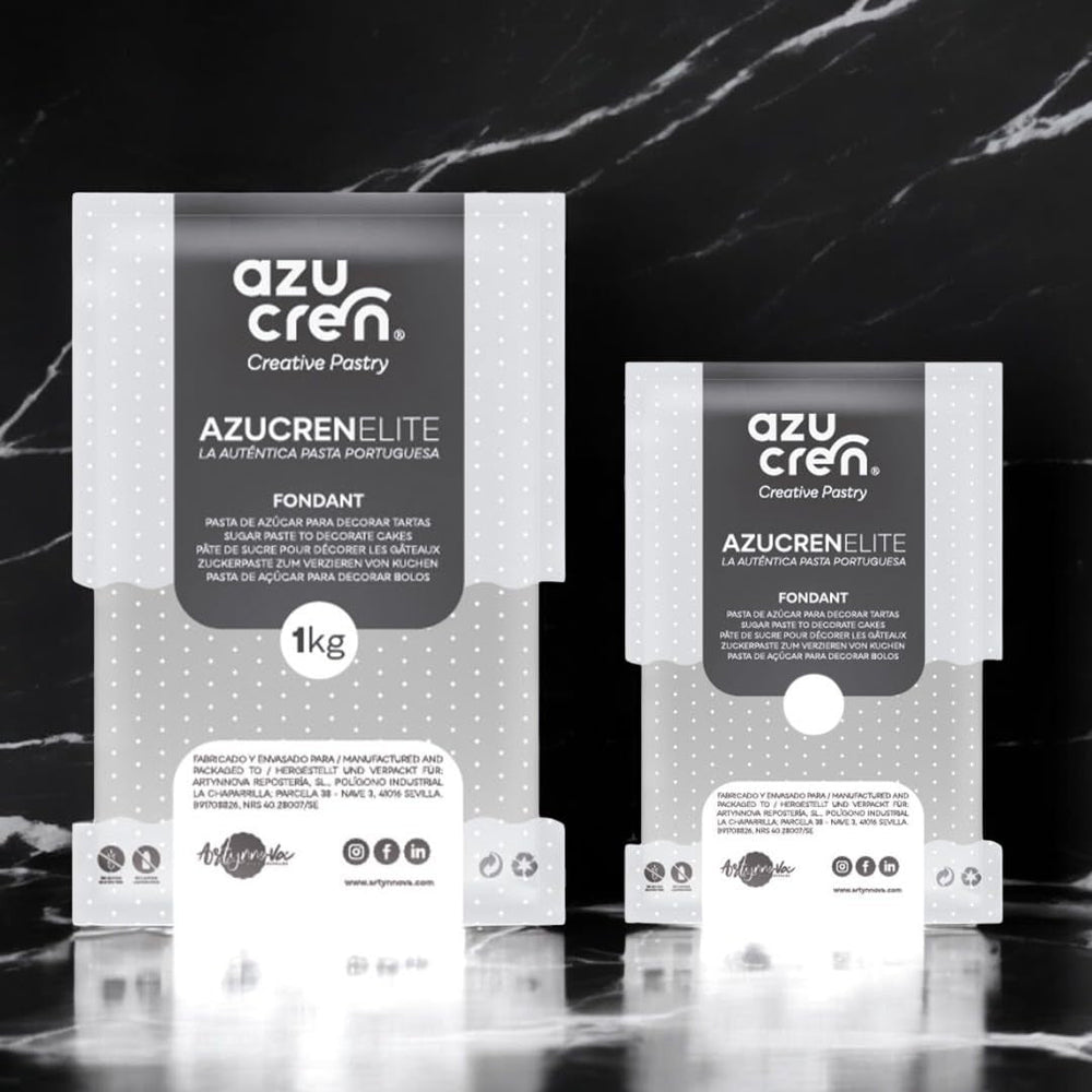 Azucren, Rouleau Fondant, Rouleau Fondant Gris, Facile à Utiliser, Lisse, Flexible, Doux et Pliable, Parfait pour la Décoration de Gâteaux, Halal, Casher, Sans Gluten, Arôme Citron (250G) Pâte à Sucre Naty Shop