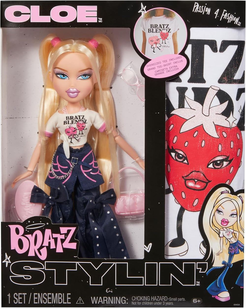 Bratz Stylin' Jade - Modepuppe mit T-Shirt um Gestalten für Dich, y compris les accessoires, Niedliches Spielzeug für Mädchen