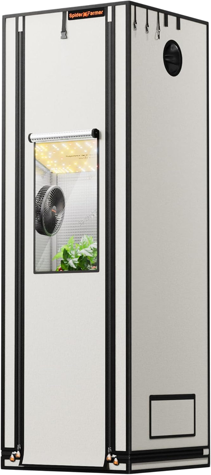 Spider Farmer Pro Tente de culture 70 x 140 x 200 cm avec porte roulante, fenêtre d'observation, panneau de sol amovible, tissu Mylar 2000D, pour culture hydroponique intérieure avec SF4000, G4500, SE4500