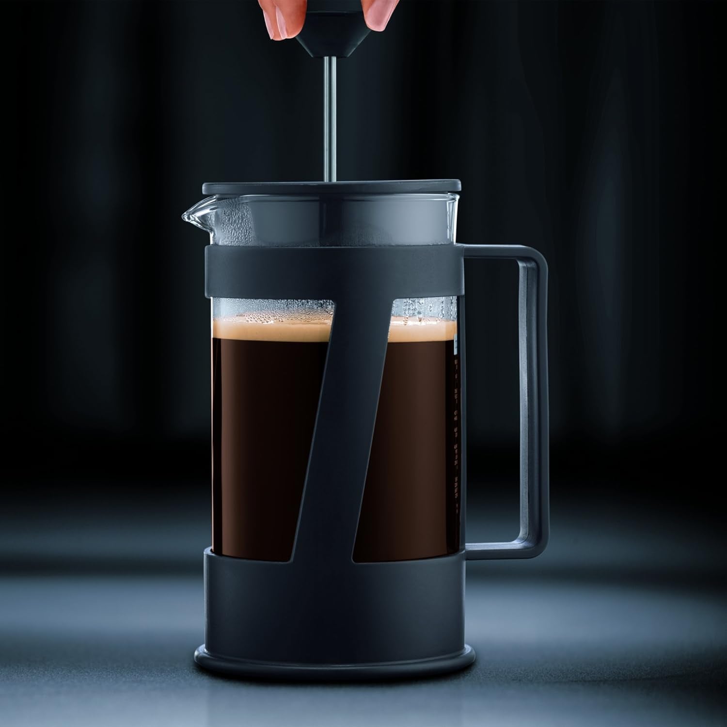 Cafetière Bodum CREMA (système French Press, filtre permanent inox, bouchon de sécurité, 0,5 litre) noire