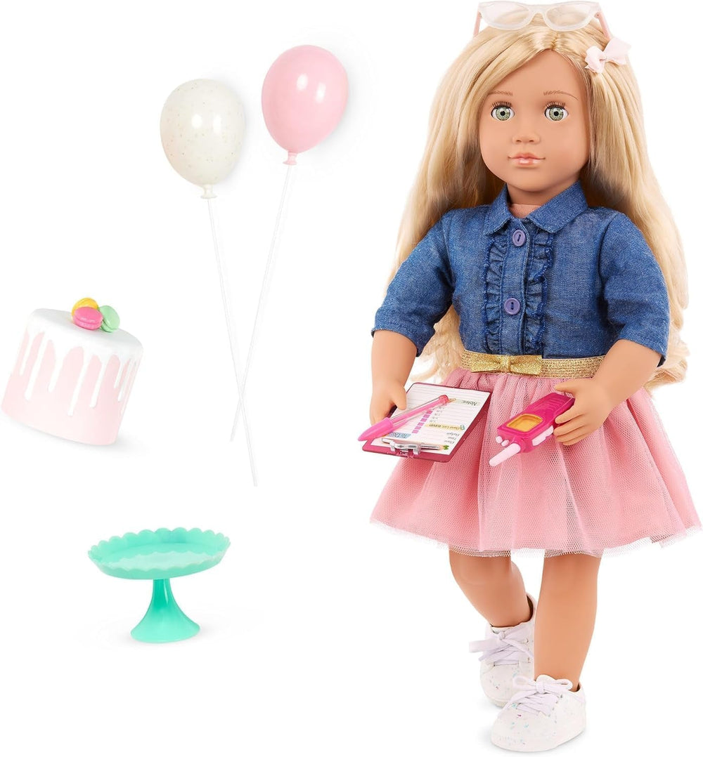 Our Generation - Reese - Bewegliche 46 cm-Puppe - Lebensechte braune Augen & langes braunes Haar - Handgepäck und Reisezubehör - Vorgetäuschtes Spiel - Spielzeug für Kinder ab 3 Jahren