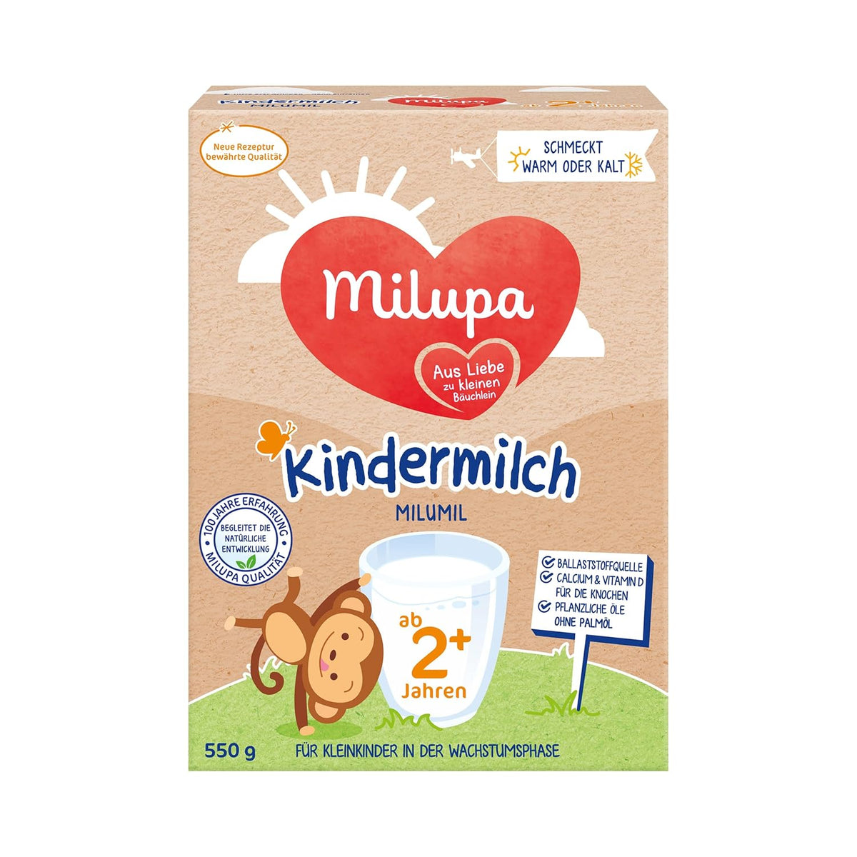 Milupa Milumil Lait de croissance 2+ - Dès 1 an - Pour les petits enfants en phase de croissance - 5 x 550 g