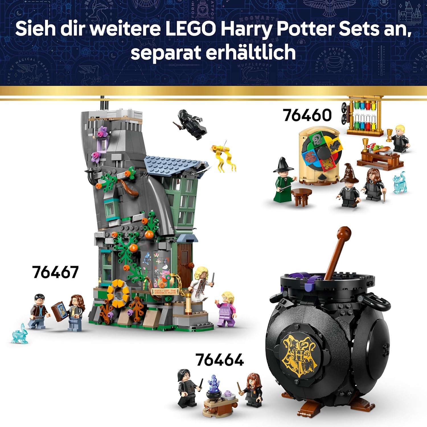 LEGO Harry Potter Château de Poudlard : Flèches de château - Ensemble de bricolage avec 7 figurines - Modèle avec Hermine et Ron Figures - Créations créatives pour les filles, les jeunes et les fans à partir de 9 ans - 76463