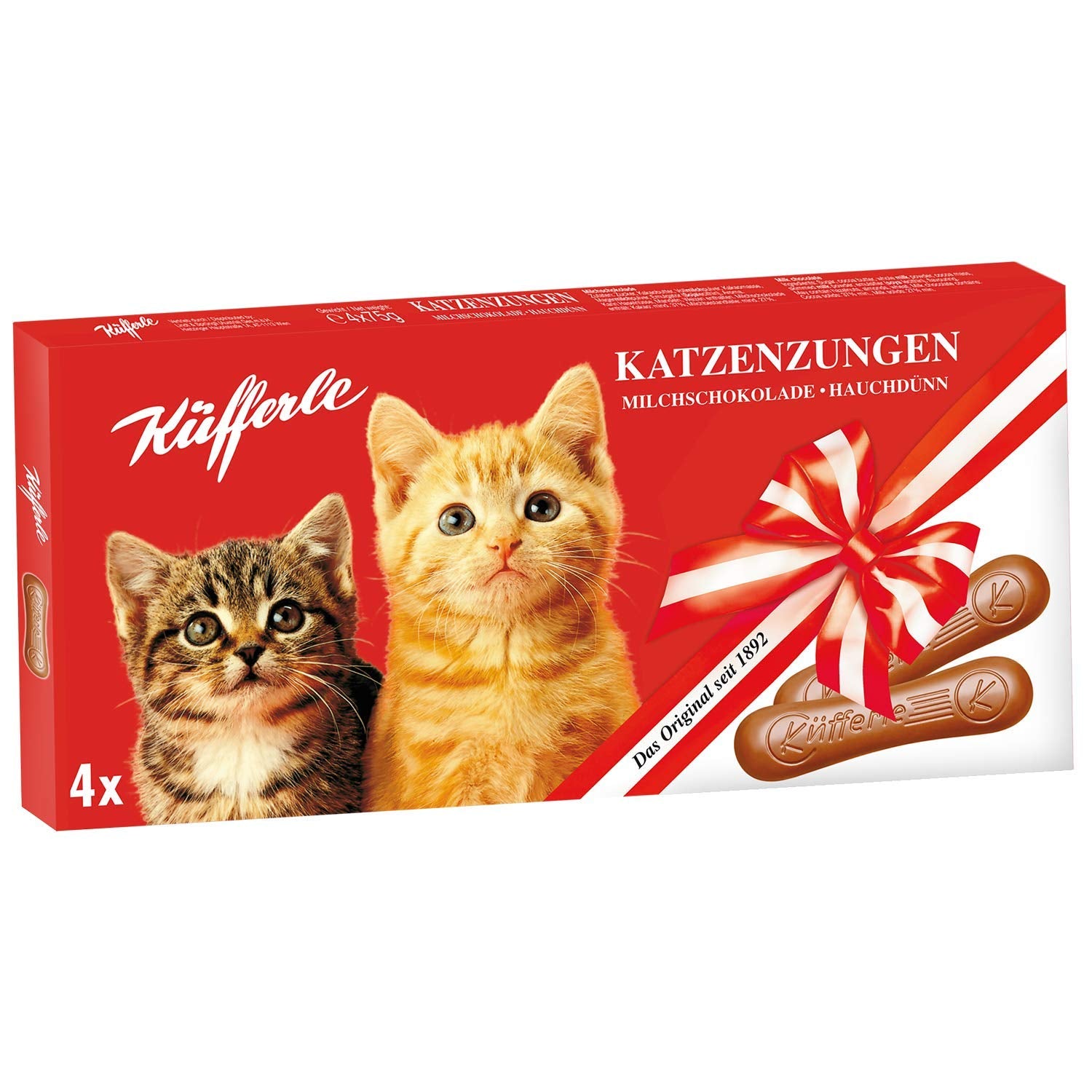 Küfferle langues de chat 10x75g multipack, chocolat au lait, 10 pièces