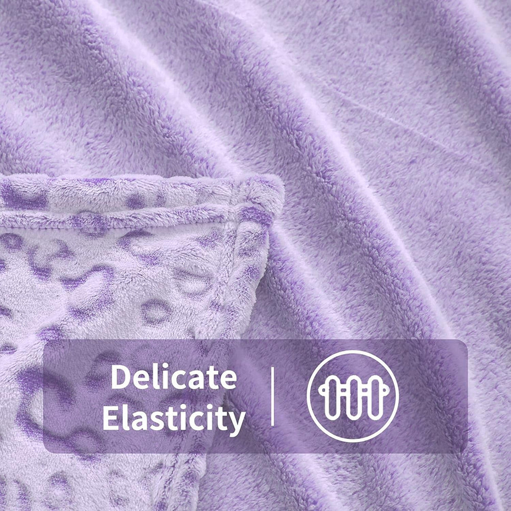 Plaid polaire flanelle FY FIBER HOUSE, couverture microfibre imprimé guépard 3D, 228 X 274 cm, violet Couettes et couettes Naty Shop