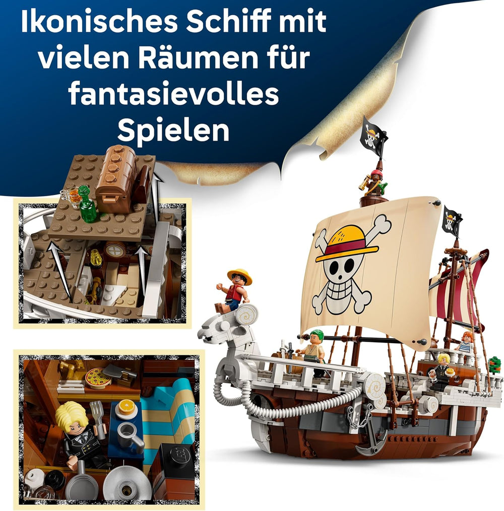LEGO ONE PIECE - Das Piratenschiff Flying Lamb (Going Merry) - Ensemble de jeux avec 5 figurines - inkl. Luffy, Zoro et Nami - Jeu de construction - Cadeau pour les jeunes, les filles et les fans à partir de 10 ans - 75639