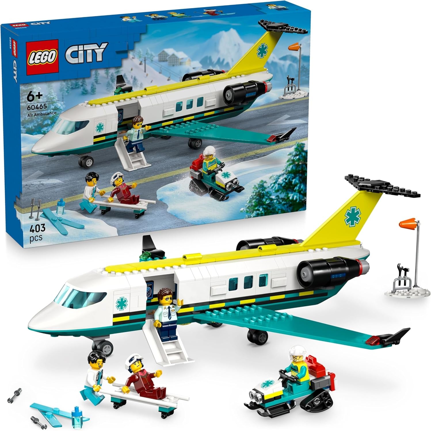 LEGO City Hubschrauber der Küstenwache - Spielzeug Einsatzfahrzeug - Modellbau mit Schiebetüren, Winche, 4 Minifiguren und Hai Figur - Geburtstagschenken für Jungen ab 7 Jahren - 60503