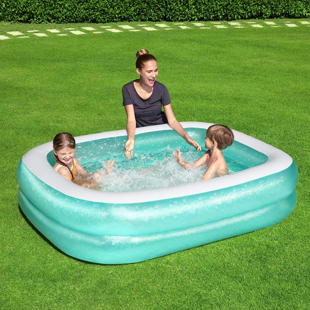 Bestway 54005 Piscine Familiale Gonflable Transparente 201 x 150 x 51 cm - Verte