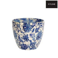 Jardinière Ivyline Monza de style vintage, bleue, diamètre 13 cm, taille universelle