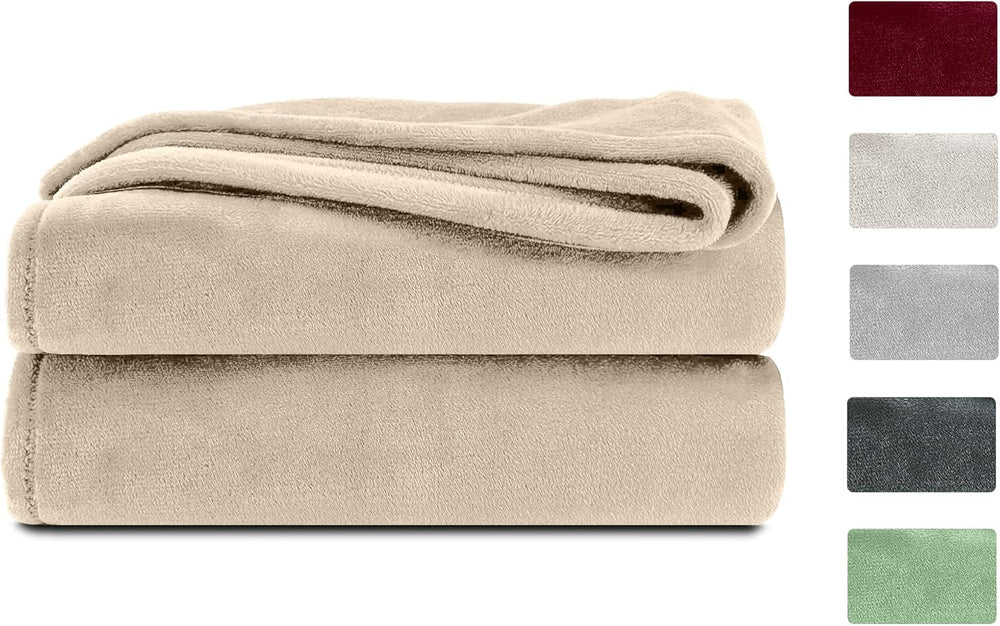 Couverture moelleuse Komfortec, couverture confortable, couverture polaire, certifiée Oeko-Tex, super douce, 150X200 Cm, 260 G/M², beige Lits et Couvertures Besuche den Komfortec-Store Beige 150 X 200 Cm