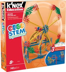 MINT-Forschung Getriebe-Baukastenset, K'NEX Bildung, Basic Fun, 79318, Lernset mit 3 funktionenden Designs, Technik für Kinder, Konstruktionsspielzeug für Young and Mädchen From 8 Jahren