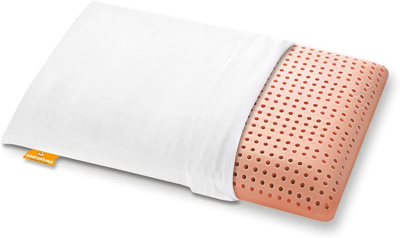 Naty Shop Paire d'Oreillers à Mémoire de Forme pour Soutien du Cou Bio Clean Lavable Hygiénique Refroidissant Oreiller Orthopédique en Soja Bio Housse en Coton Oreiller Fabriqué en Italie Naty Shop Oreillers Standard