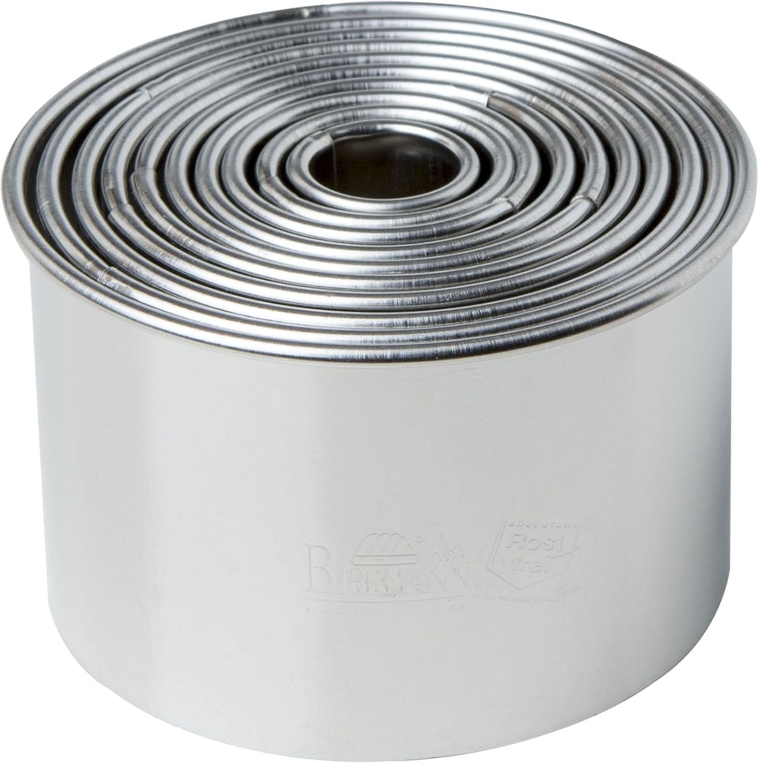 Birkmann, Easy Baking, Set d'emporte-pièces ronds, 10 emporte-pièces ronds de différentes tailles, acier inoxydable, Ø 1,5-7 cm, hauteur 4,5 cm, 143906