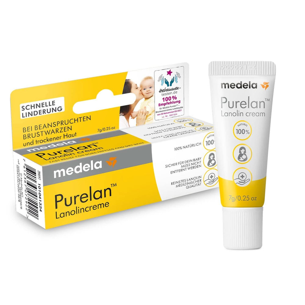 Medela Purelan 37 G Lanolincreme – Schnelle Hilfe Bei Beanspruchten Brustwarzen Und Trockener Haut – 100 % Naturel, Hypoallergénique, Dermatologique Getestet Und Frei Von Duftstoffen Accessoires Alimentation et Allaitement Bebe Naty Shop Brustwarzencreme 7G