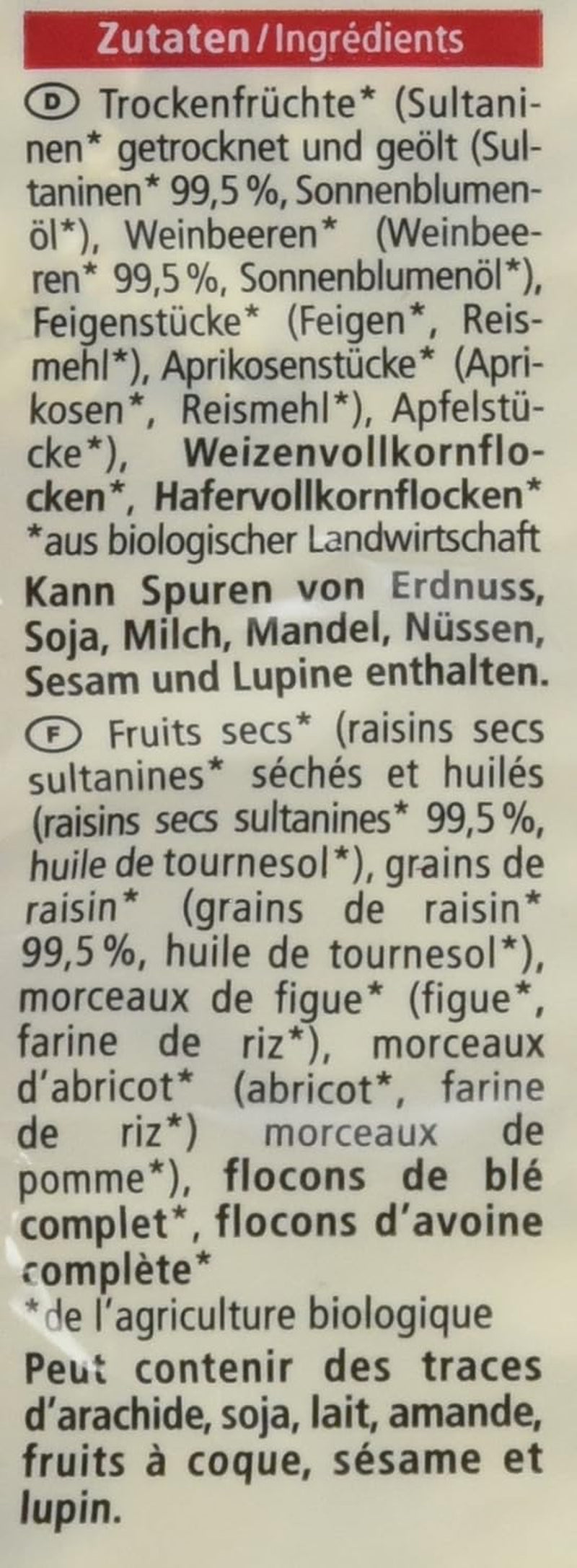 Muesli aux fruits bio, 750g