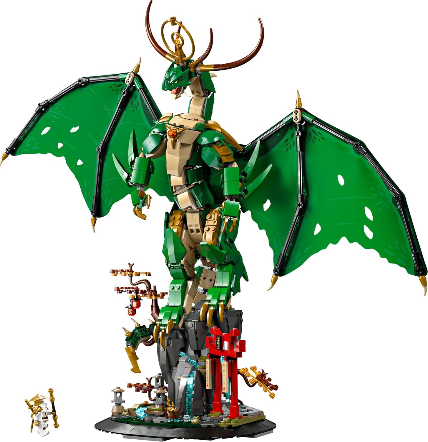 LEGO NINJAGO Wächterdrache Bauset - Avec Drachenfigur, Meister Wu Minifigur & Ständer - Jeu de construction pour jeunes à partir de 14 ans et adolescent 71847