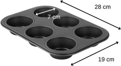 Zenker 6Er Muffinform Black Metallic, 275X190X30 Mm, Teflon Classic Antihaftbeschichtung, Hitzebeständig Bis 230°C, Leichte Reinigung, Ideal Für Köstliche Muffins Moules et plaques à pâtisserie Naty Shop