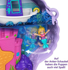 Polly Pocket Boîte de rangement Sac coquillage avec 2 poupées et 1 sous-marin Polly Pocket Sirène Jouet 4 ans et plus GNH11
