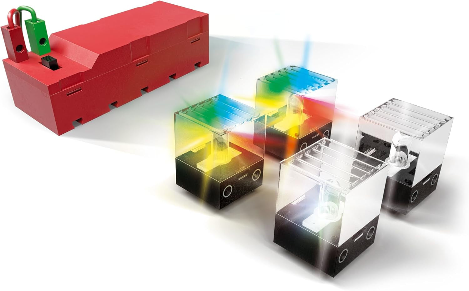 fischertechnik LED Set 533877 – Ensemble intégré avec 2 LED arc-en-ciel et 2 LED blanches, pour un effet de lumière intense