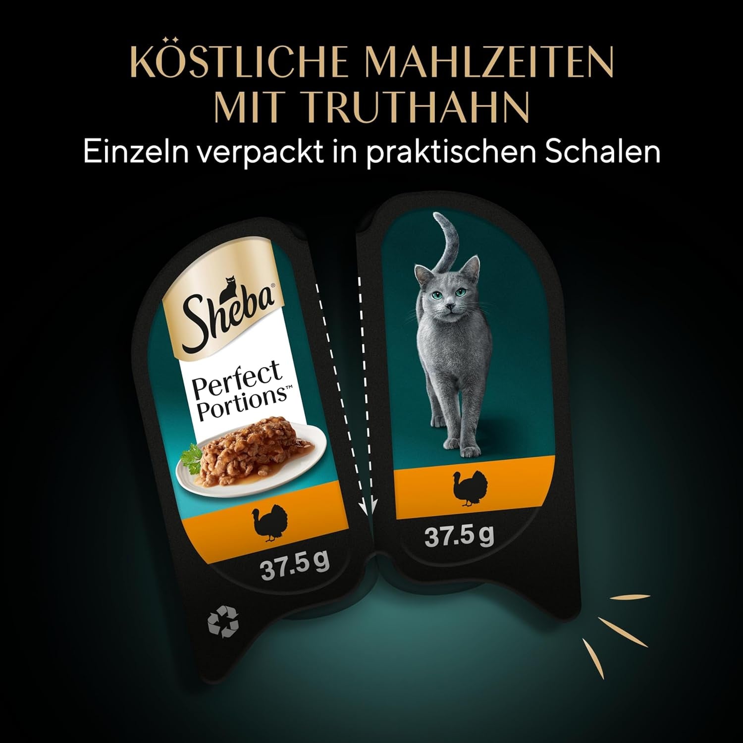 Sos SHEBA Perfect PORTIONS pentru pisici cu curcan 8 x 3 x (2 x 375g)