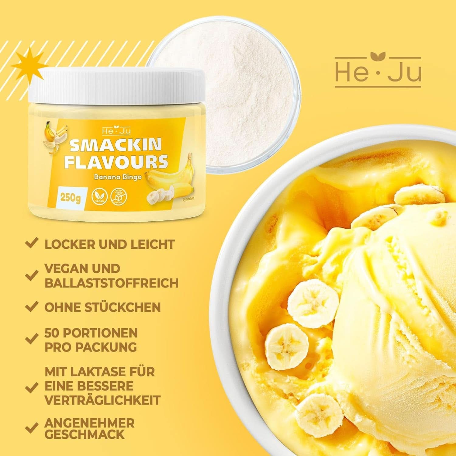 He-Ju, Poudre au goût de banane, 250 grammes Aromas Naty Shop