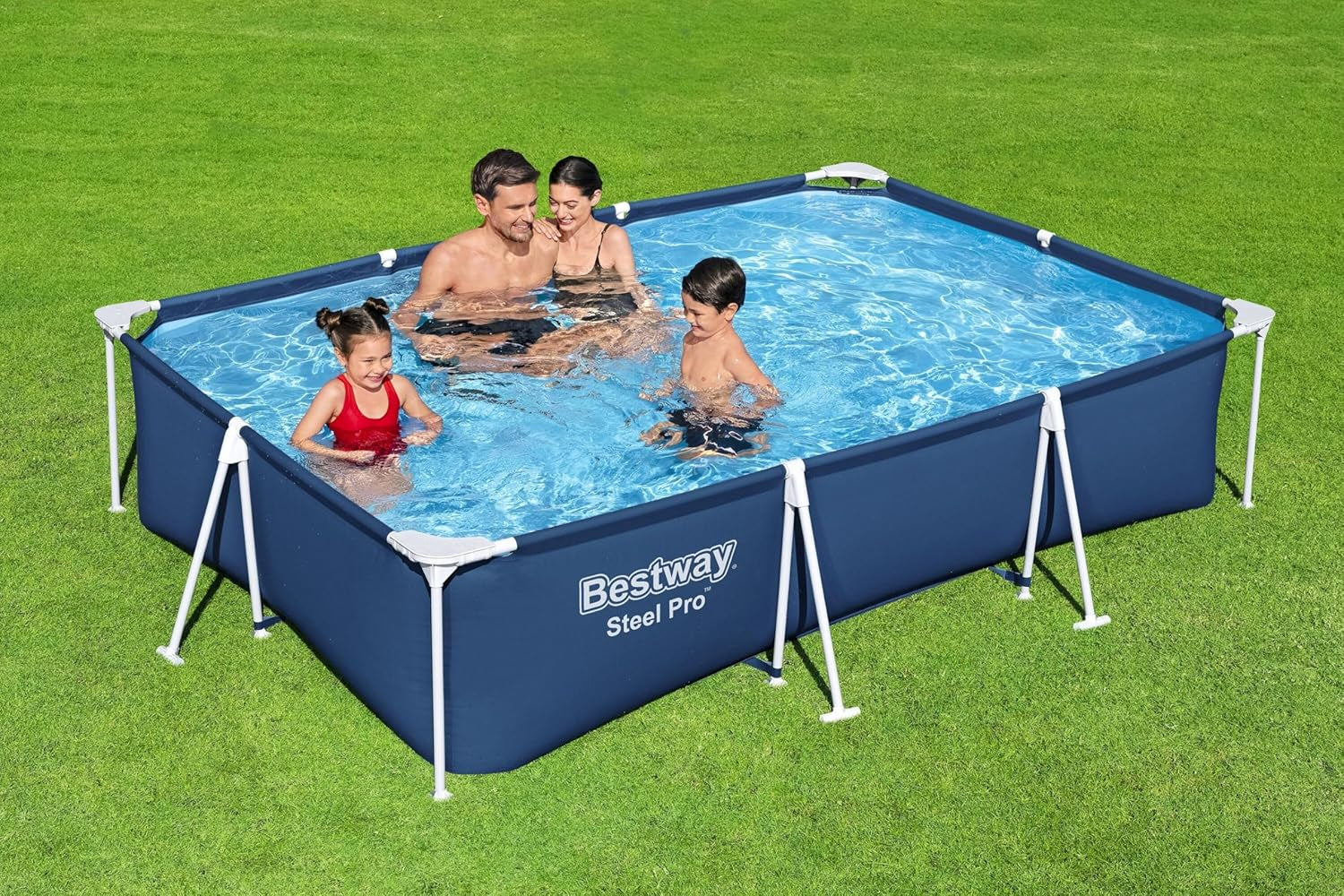 Bestway Steel Pro Ensemble de piscine rectangulaire 3,00 m x 2,01 m x 66 cm Bleu