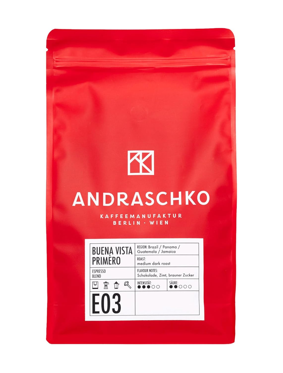 Buena Vista Primèro Espresso Blend - Café 100 % Arabica de Jamaïque, Guatemala, Panama et Brésil - Berliner Röstung, ausgefung-luxuriös, Espresso für Genießer & Gastronomie