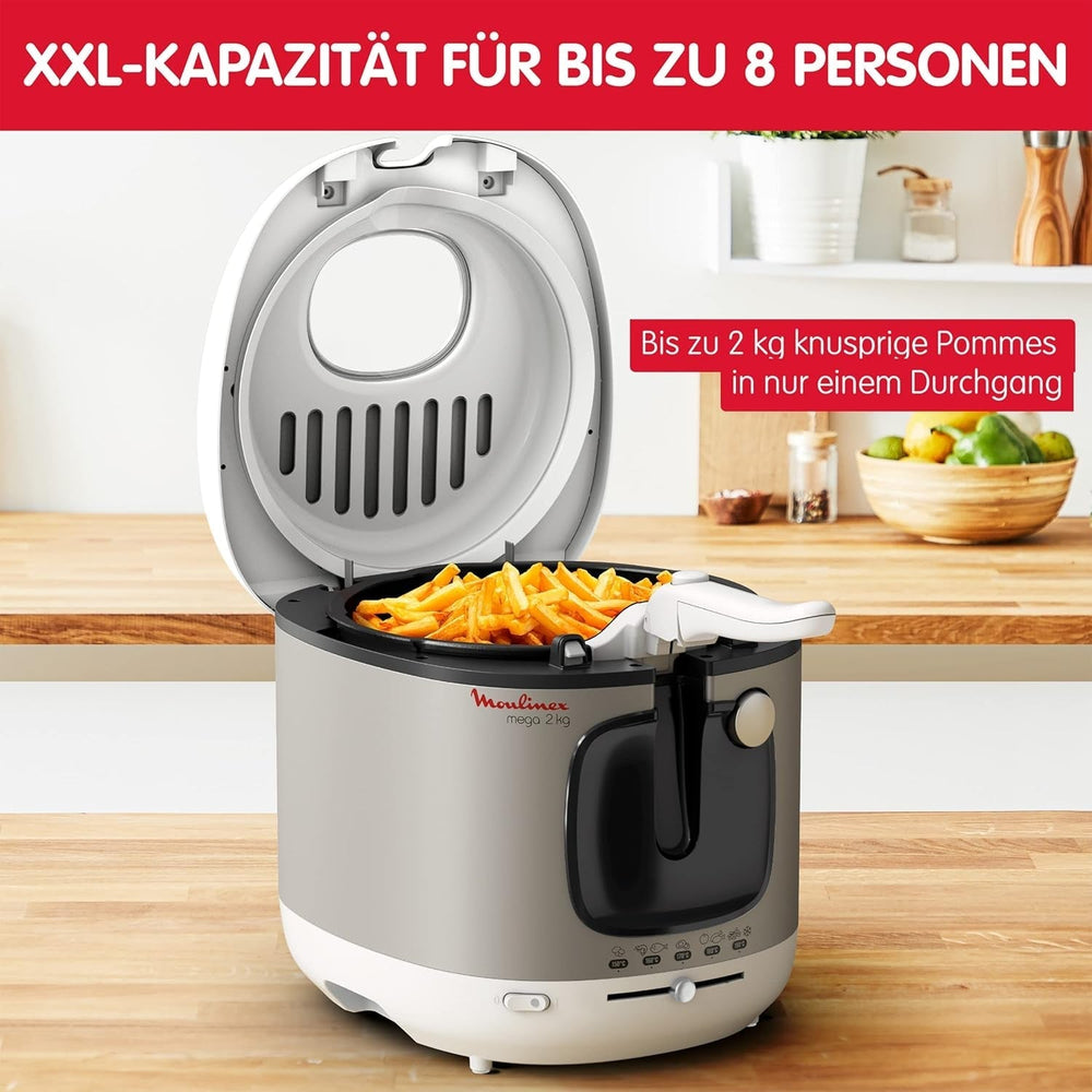Friteuse AM4800 Mega 2Kg, friteuse à huile, filtre anti-odeur, 1800 W, électroménager Naty Shop