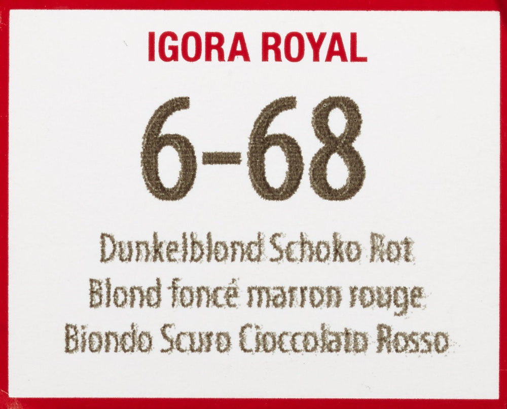 Schwarzkopf IGORA Royal Premium Coloration capillaire 6-68 blond foncé rouge chocolat, 1 paquet (1 x 60 g) Teinture capillaire Naty Shop