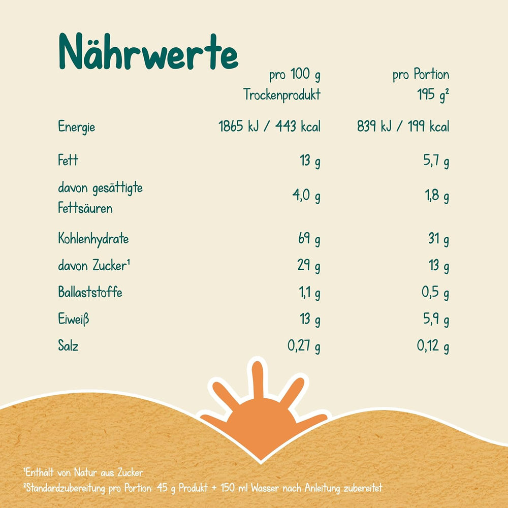 Milupa Stracciatella Milk Porridge - Céréales pour bébé sans gluten, sans huile de palme - Sans conservateurs ni colorants - Dès 8 mois - 4 x 400 g