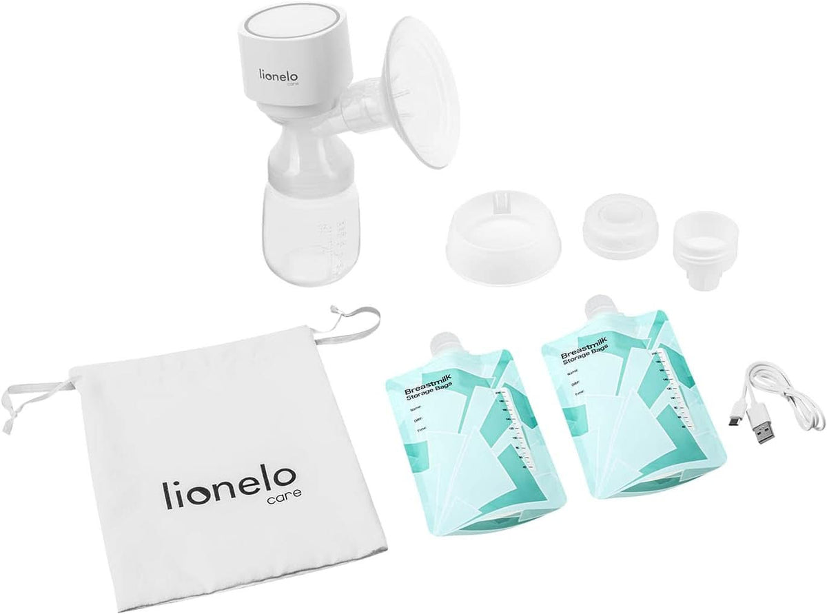 LIONELO Fidi One Tire-lait sans fil 180 ml, Tire-lait portable triphasé, Massage à économie d'énergie en 9 étapes, Entonnoir en silicone 26 mm Durée de fonctionnement 120 min Accessoires sans BPA Alimentation et allaitement Bebe Naty Shop