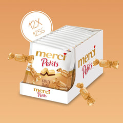 Merci Petits Crème au Café - 12 x 125 g - Petits Pralinés au Chocolat Blanc sur Chocolat Fin avec Crème au Café - Pralinés au Chocolat Emballés Individuellement