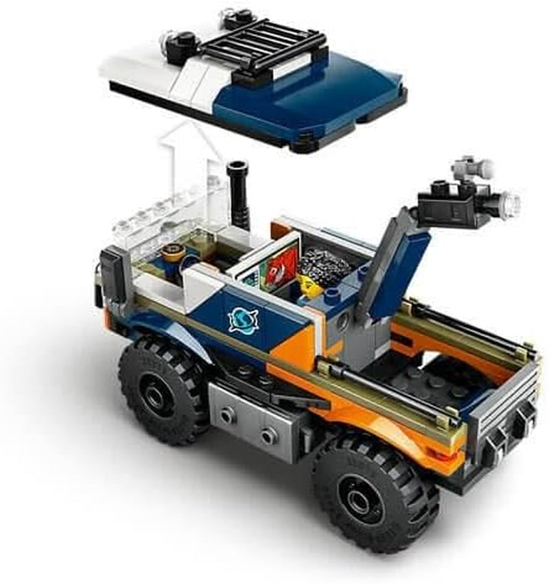 Camion LEGO City Jungle Explorer, set de construit și jucat pentru copii de peste 6 ani, cadou grozav pentru ziua de naștere, camion de jucărie, cu 3 minifigurine Adventurer și tigru 60426 Seturi de constructie Besuche den LEGO-Store