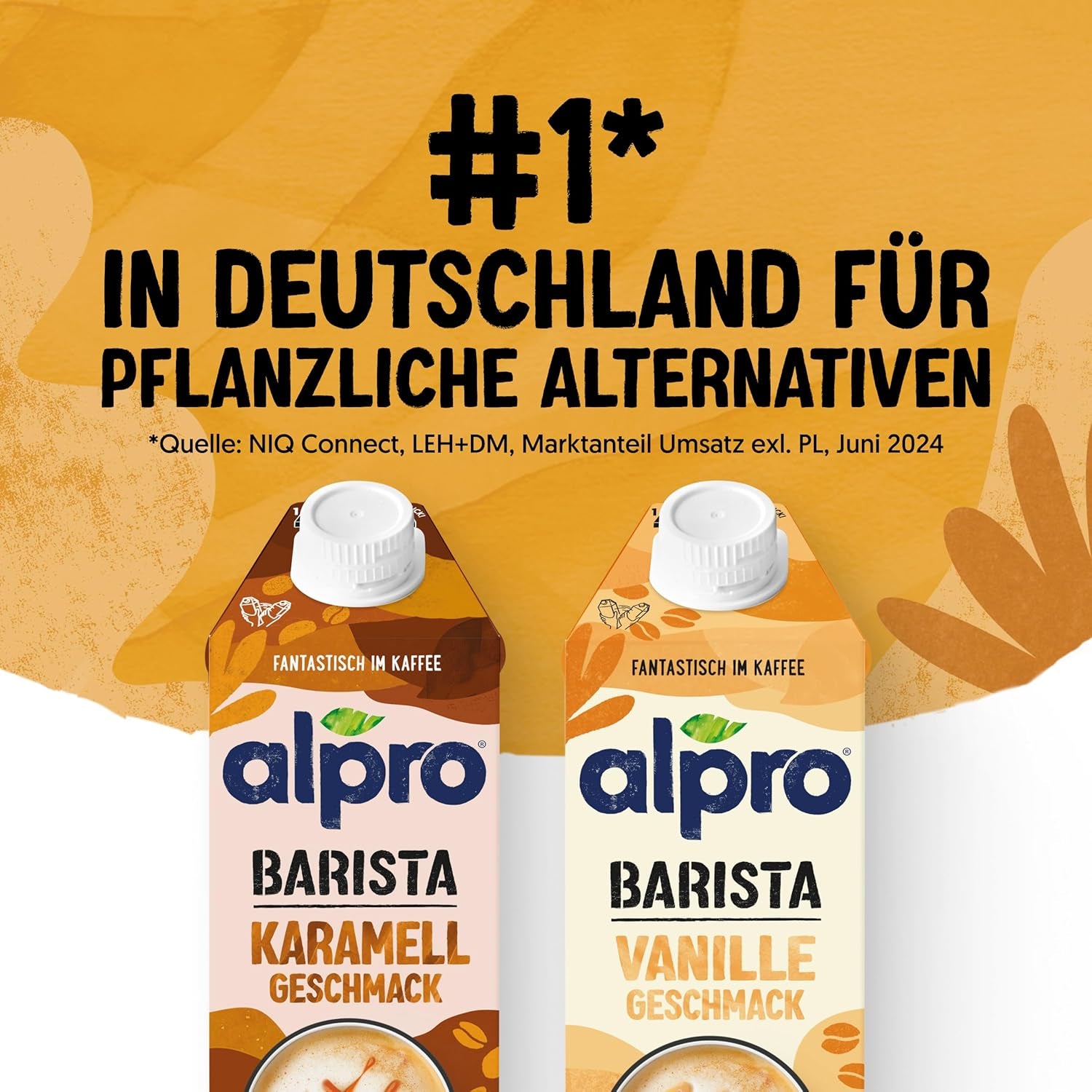Alpro Barista Karamell – Zum Aufschäumen – Von Natur sans lactose – 8 x 750 ml – Haltbar
