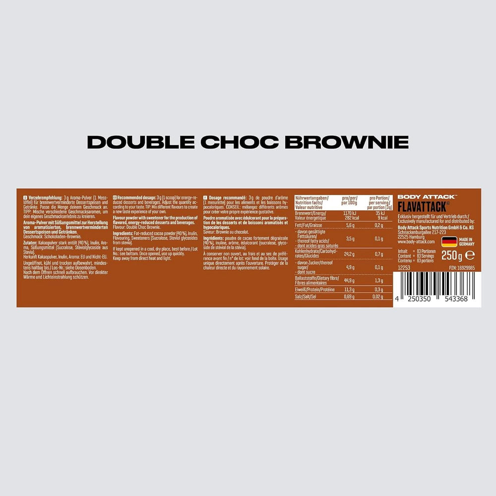Body Attack Flavattack®, Brownie Double Choc, 250G / 83 portions Arômes Naty Shop