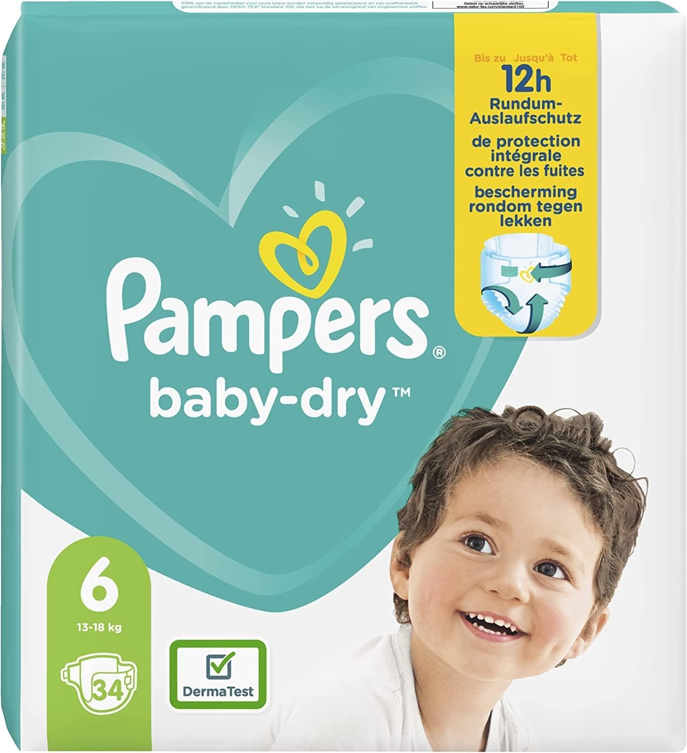 Couches Pampers 81657566 Pantalon Baby-Dry, blanc